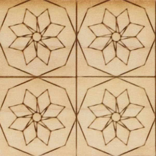 8-Point Star Wood Dollhouse Flooring