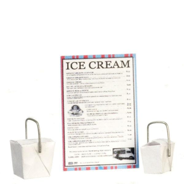 Dollhouse Miniature Ice Cream Takeout Set