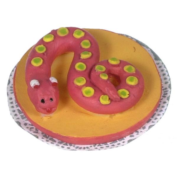 Dollhouse Miniature Spotty Snake Cake
