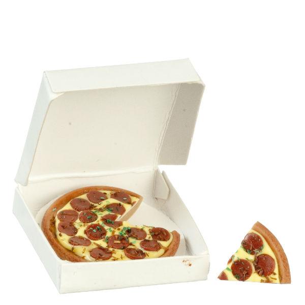 Dollhouse Miniature Pepperoni Pizza in a Box
