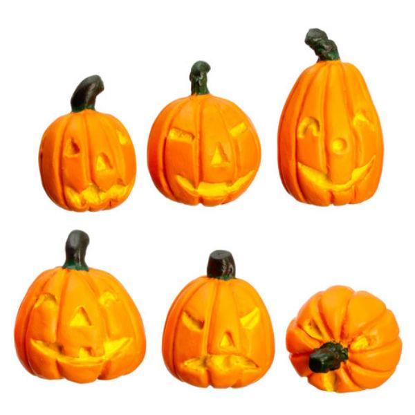 Carved Dollhouse Miniature Pumpkin Set