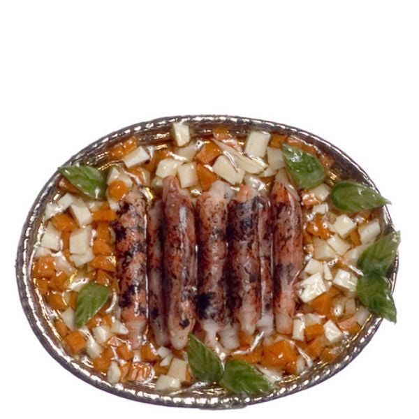 Dollhouse Miniature Veal Sausage & Potatoes