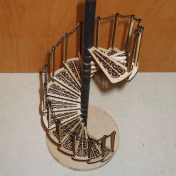Dollhouse Miniature Spiral Staircase