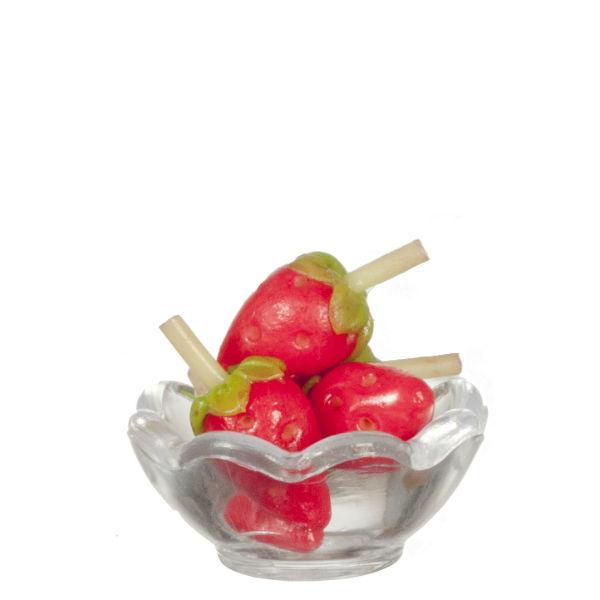 Dollhouse Miniature Strawberries in a Bowl