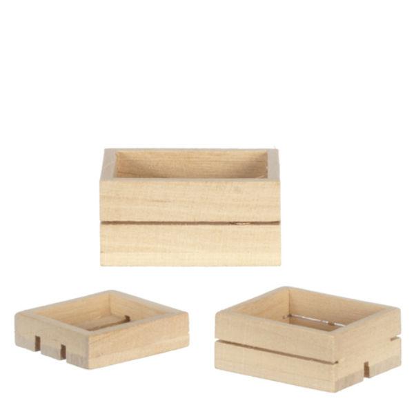 Dollhouse Miniature Wood Crates