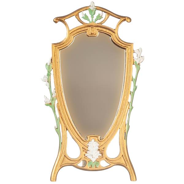 Gold Art Deco Dollhouse Miniature Mirror