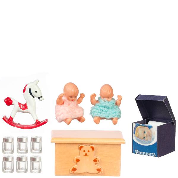 Dollhouse Miniature Baby Nursery Set