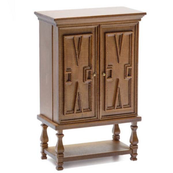 Walnut Dollhouse Miniature Chateauroux Bar Cabinet