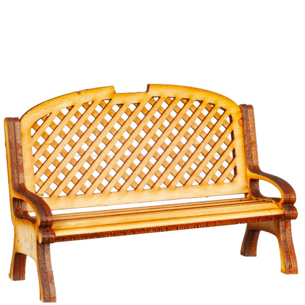 Dollhouse Miniature Lattice Bench
