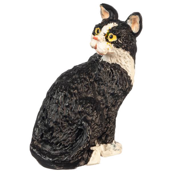 Dollhouse Miniature Black & White Looking Cat