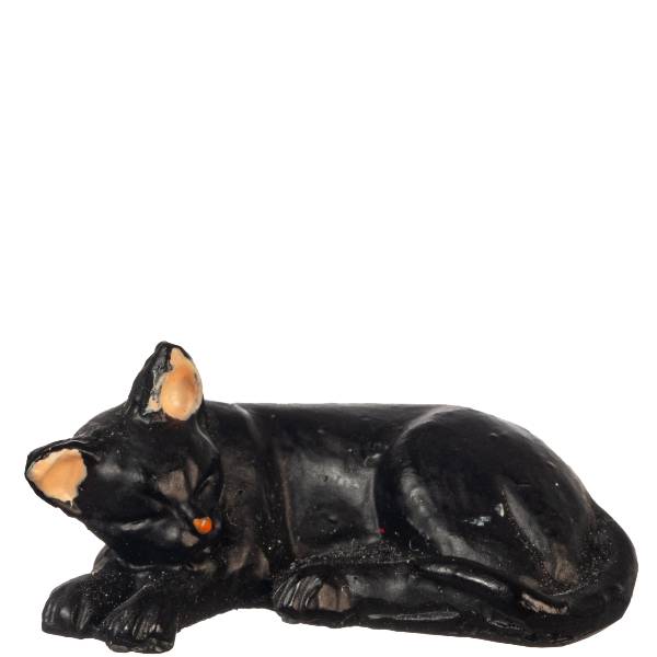 Dollhouse Miniature Sleeping Black Cat