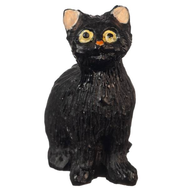 Dollhouse Miniature Sitting Black Cat