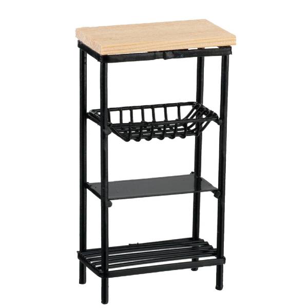 Black Dollhouse Miniature Utility Rack
