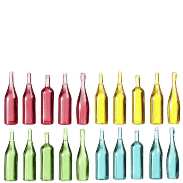 Dollhouse Miniature Assorted Bottle Set
