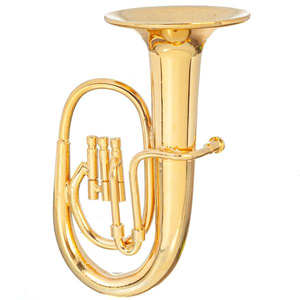 Dollhouse Miniature Brass Tuba with Case