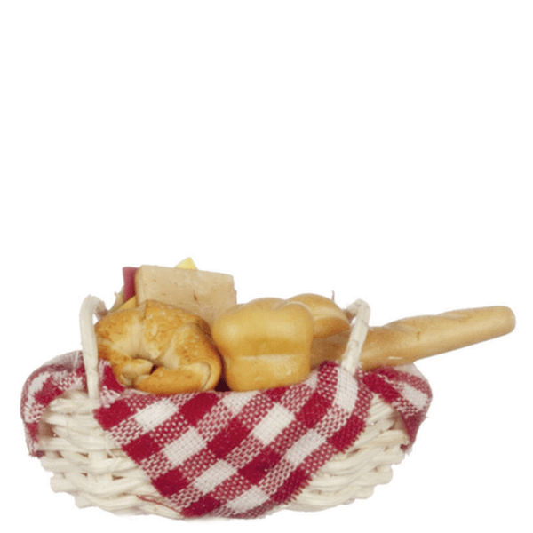 Basket of Dollhouse Miniature Bread