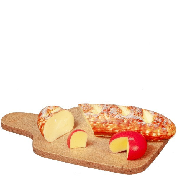 Dollhouse Miniature Bread & Cheese Board