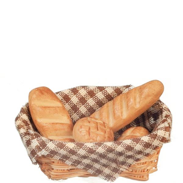 Dollhouse Miniature Bread in a Basket