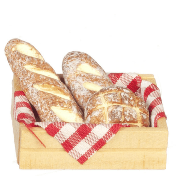 Dollhouse Miniature Bread in a Crate