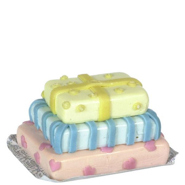 Dollhouse Miniature Birthday Presents Cake
