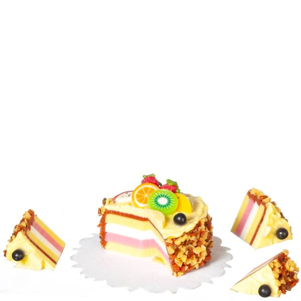 Dollhouse Miniature Cake with 3 Slices