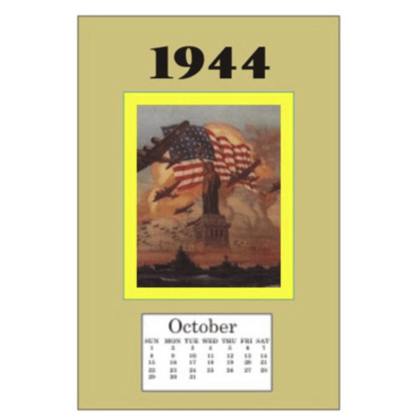 1944 Dollhouse Miniature Calendar