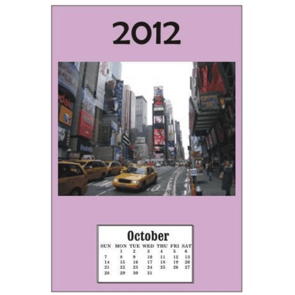 NYC Dollhouse Miniature Calendar