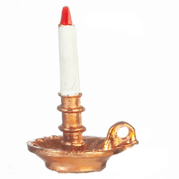 Dollhouse Miniature Candlestick with Candle