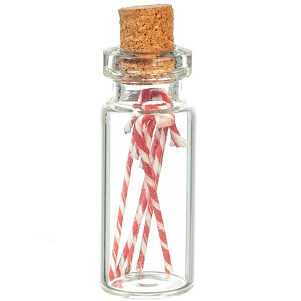 Large Dollhouse Miniature Candy Cane Jar