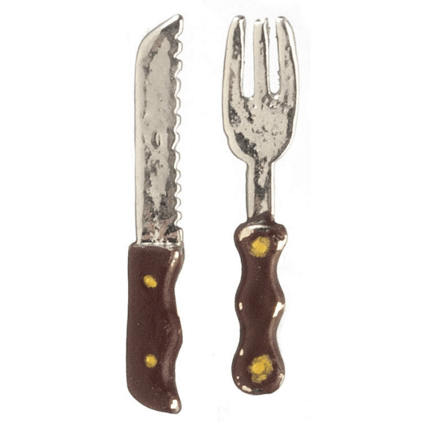 Dollhouse Miniature Carving Knife & Fork