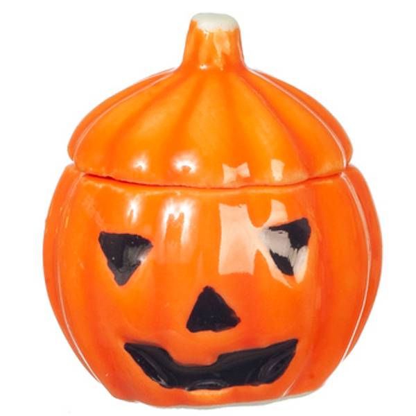 Ceramic Dollhouse Miniature Jack-O-Latern