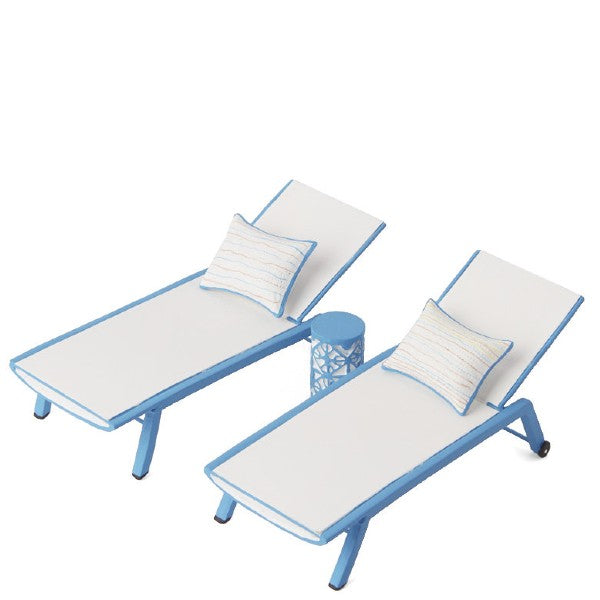 Dollhouse Miniature Sun Chaise Set