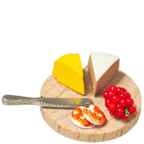 Dollhouse Miniature Cheese & Grapes Board