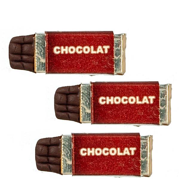 3 Dollhouse Miniature Chocolate Bars