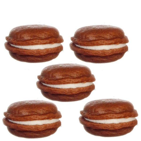 5 Dollhouse Miniature Chocolate Macarons