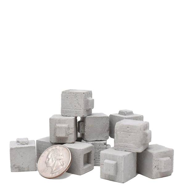15 Dollhouse Miniature Half Concrete Cinder Blocks