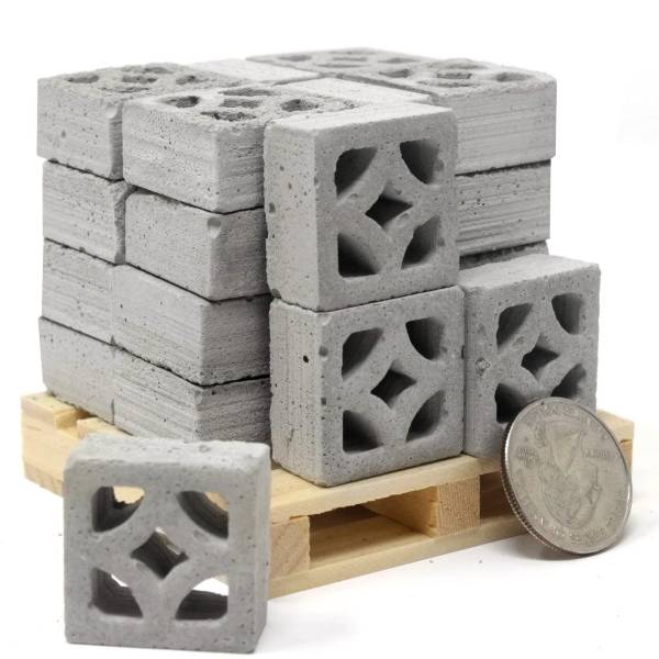 24 Pack Dollhouse Miniature Breeze Block Pallet