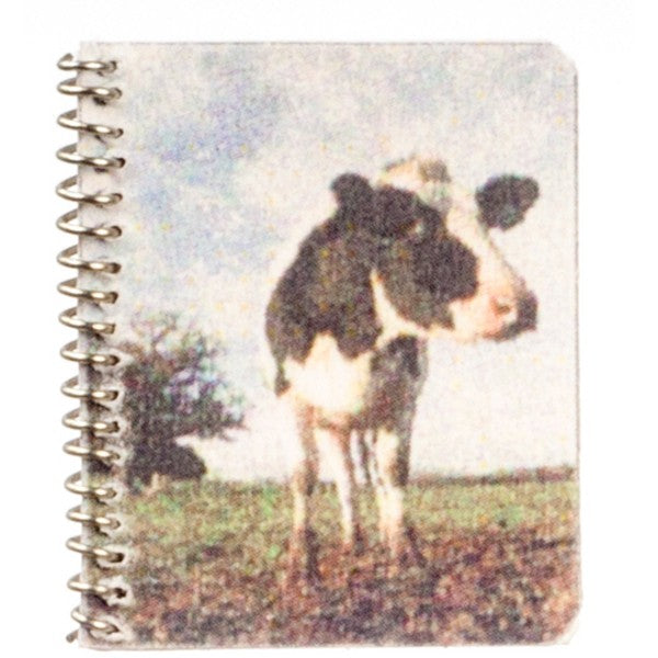 Dollhouse Miniature Cow Spiral Notebook