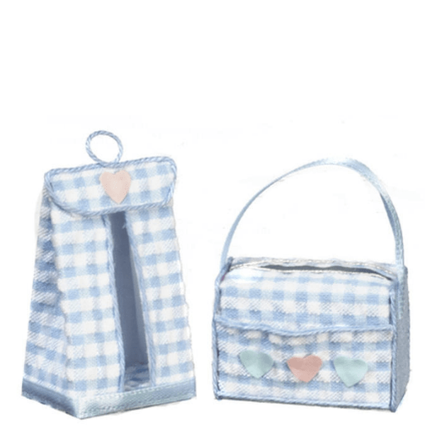 Blue Dollhouse Miniature Diaper Bag & Stacker Set