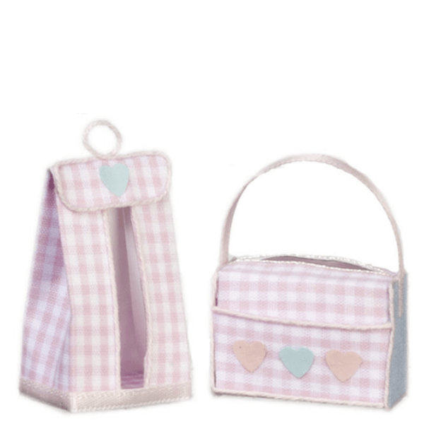 Pink Dollhouse Miniature Diaper Bag & Stacker Set