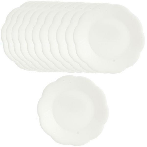 12 White Dollhouse Miniature Dinner Plates