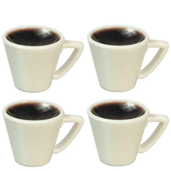 4 Dollhouse Miniature Espresso Coffees