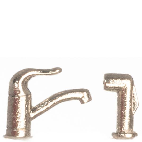 Modern Dollhouse Miniature Faucet with Sprayer