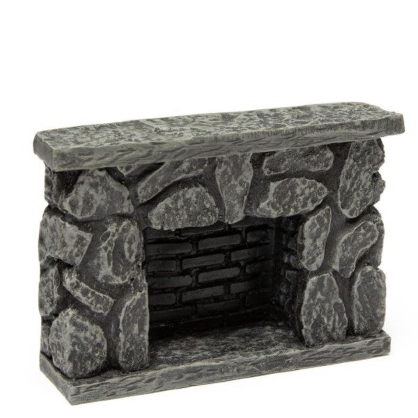 Dollhouse Miniature Fieldstone Fireplace