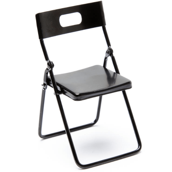 Dollhouse Miniature Folding Black Chair