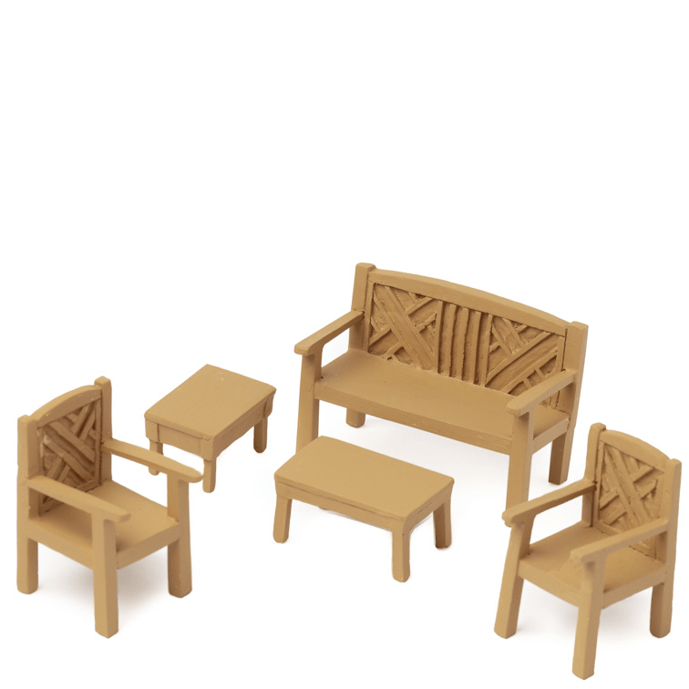 1/24 Scale Oak Dollhouse Miniature Garden Set