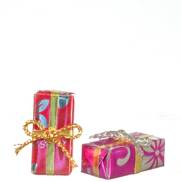 Dollhouse Miniature Wrapped Gift Boxes