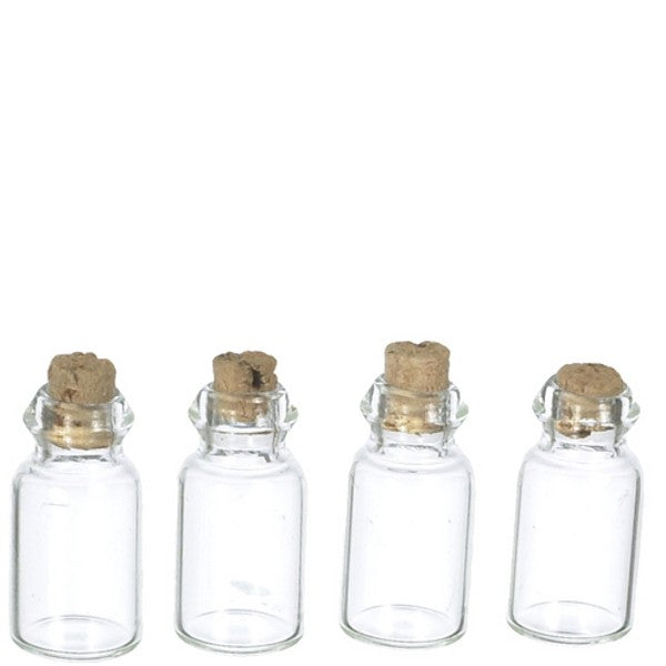 4 Dollhouse Miniature Glass Jars