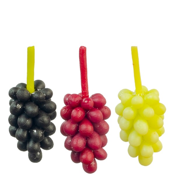 3 Bunches of Dollhouse Miniature Grapes