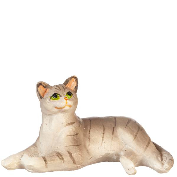Dollhouse Miniature Relaxed Gray Cat